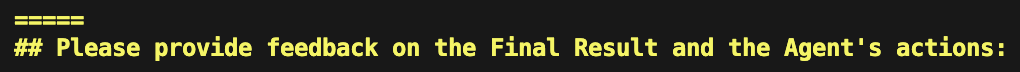 Message generated by CrewAI to ask for human input
